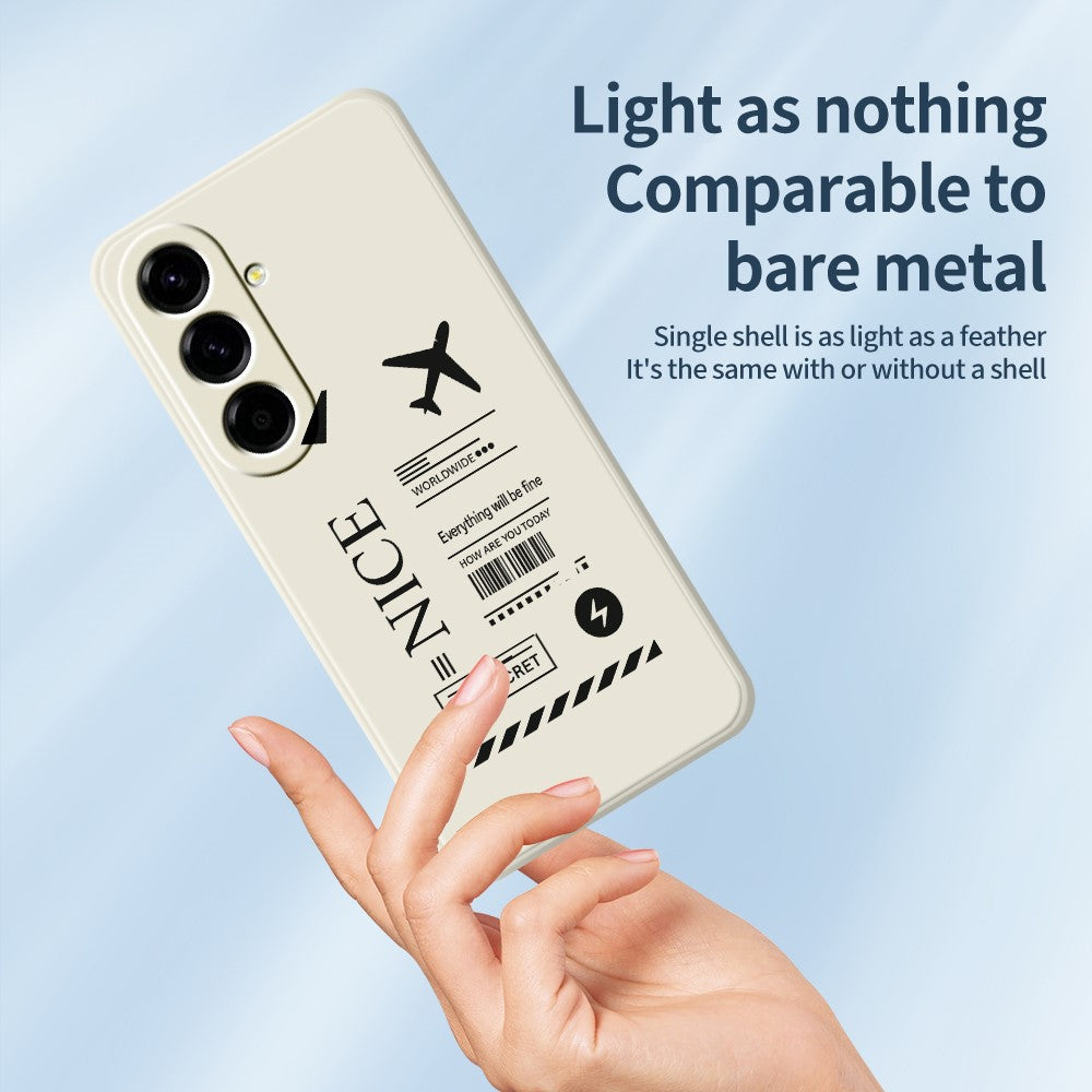 For Samsung Galaxy A27 5G Case Boarding Ticket Pattern Printing Straight Edge TPU Phone Back Cover