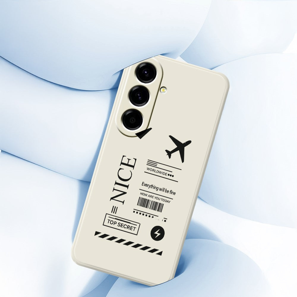 For Samsung Galaxy A27 5G Case Boarding Ticket Pattern Printing Straight Edge TPU Phone Back Cover
