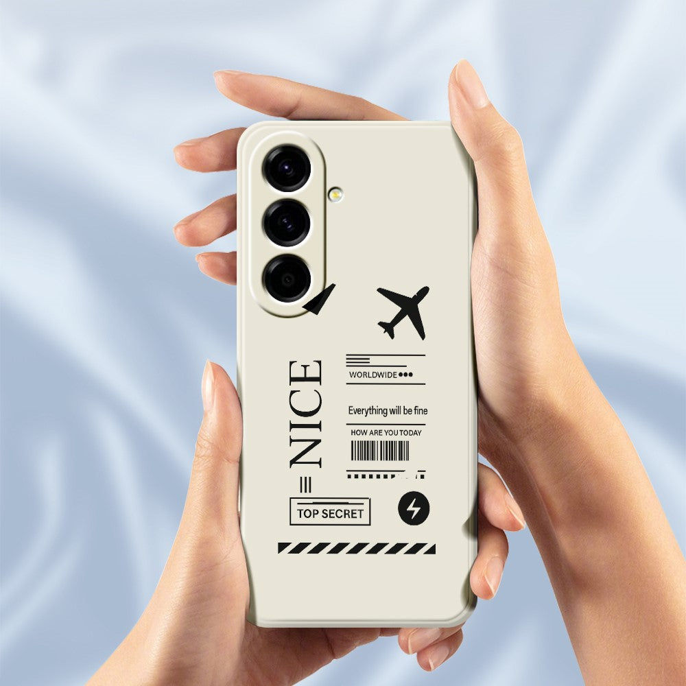For Samsung Galaxy A27 5G Case Boarding Ticket Pattern Printing Straight Edge TPU Phone Back Cover
