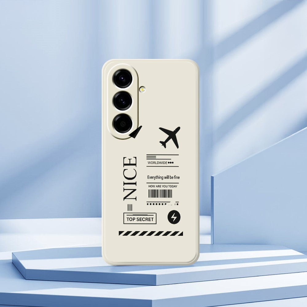 For Samsung Galaxy A27 5G Case Boarding Ticket Pattern Printing Straight Edge TPU Phone Back Cover