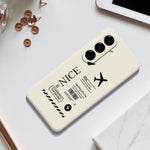 For Samsung Galaxy A27 5G Case Boarding Ticket Pattern Printing Straight Edge TPU Phone Back Cover