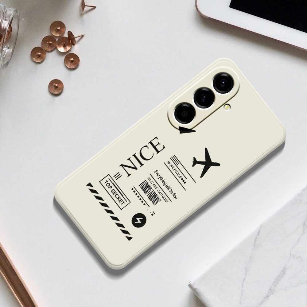 For Samsung Galaxy A27 5G Case Boarding Ticket Pattern Printing Straight Edge TPU Phone Back Cover
