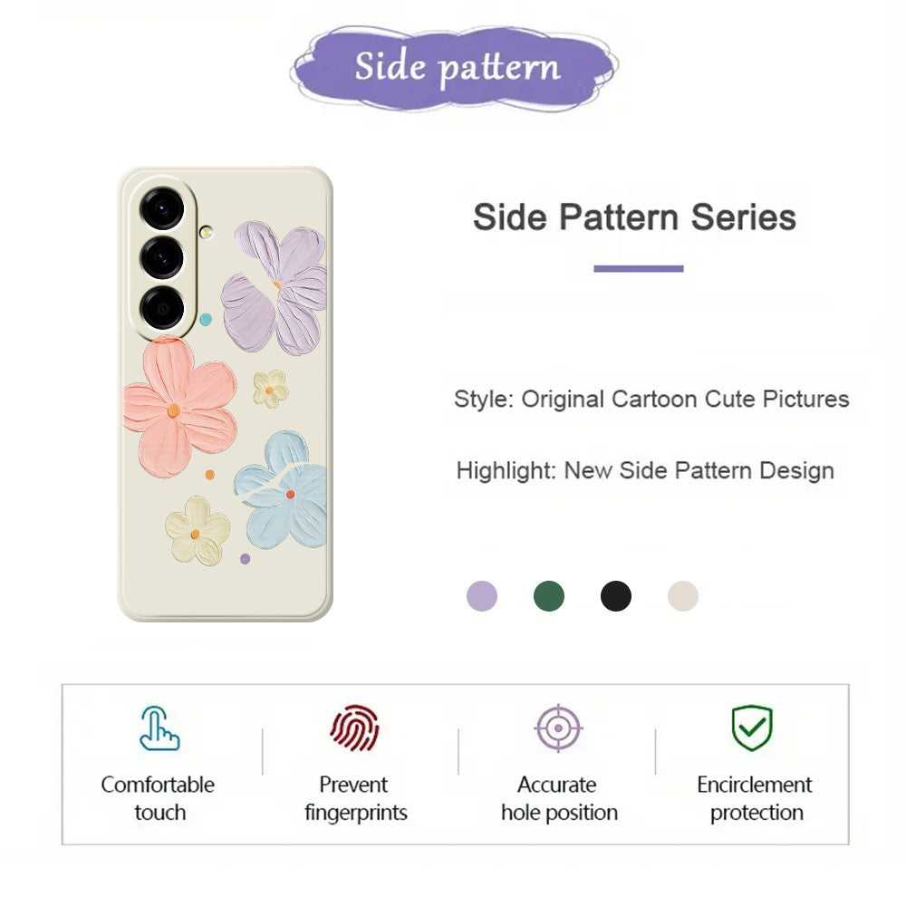 Til Samsung Galaxy A27 5G Cover med Firfarvet Blomstermønster, Lige Kant, TPU Telefon Bagcover