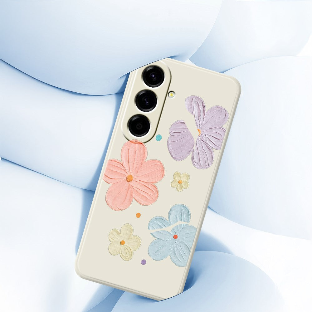 Til Samsung Galaxy A27 5G Cover med Firfarvet Blomstermønster, Lige Kant, TPU Telefon Bagcover