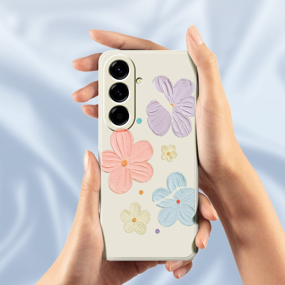 Til Samsung Galaxy A27 5G Cover med Firfarvet Blomstermønster, Lige Kant, TPU Telefon Bagcover