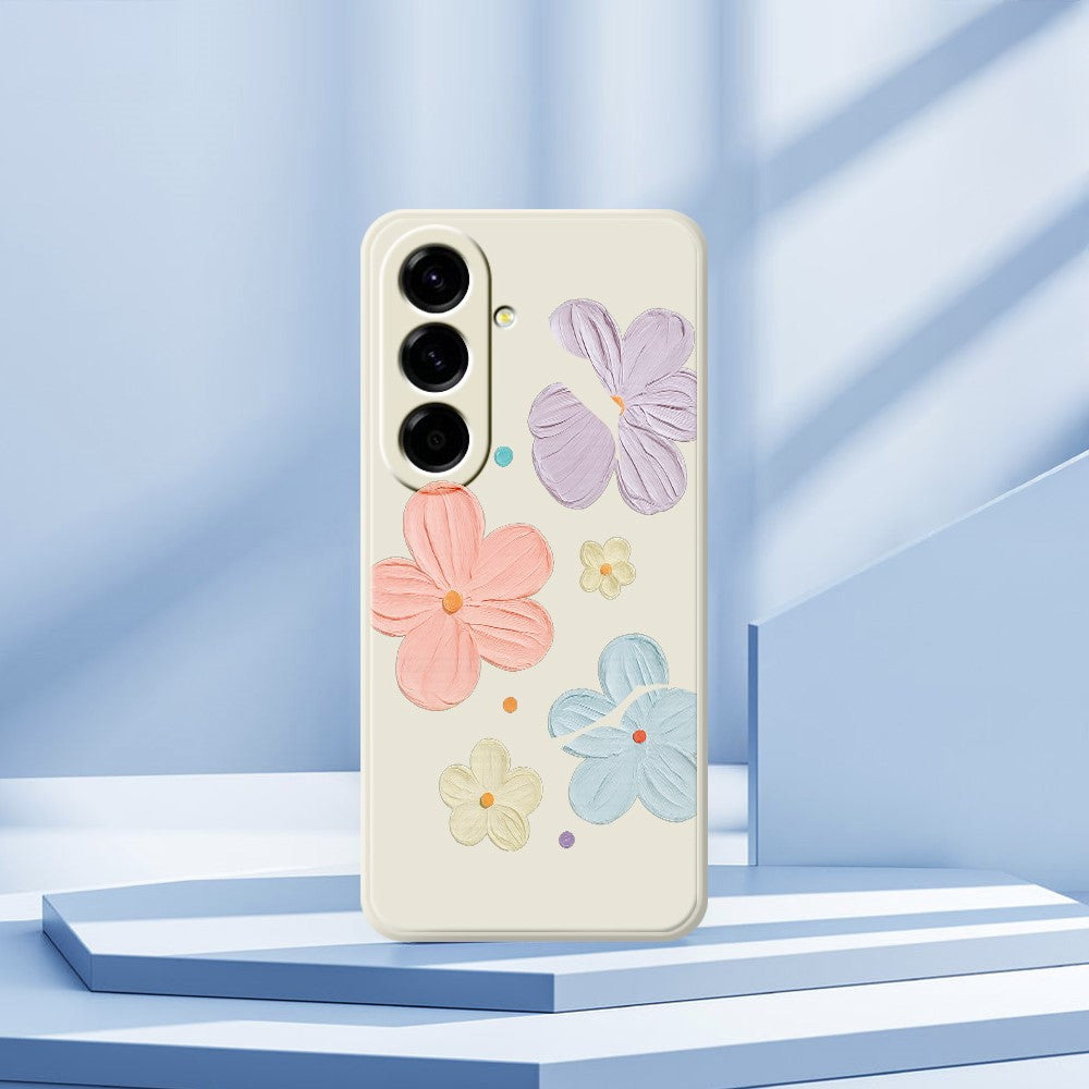 Til Samsung Galaxy A27 5G Cover med Firfarvet Blomstermønster, Lige Kant, TPU Telefon Bagcover