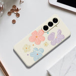 Til Samsung Galaxy A27 5G Cover med Firfarvet Blomstermønster, Lige Kant, TPU Telefon Bagcover
