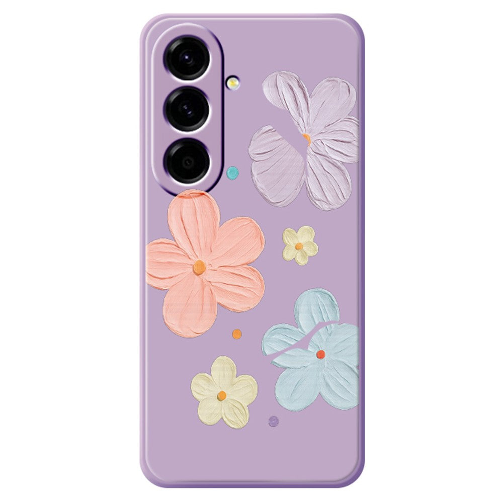 Til Samsung Galaxy A27 5G Cover med Firfarvet Blomstermønster, Lige Kant, TPU Telefon Bagcover