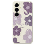 For Samsung Galaxy A27 5G Case Purple Flower Pattern Printing Straight Edge TPU Phone Back Cover