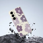 For Samsung Galaxy A27 5G Case Purple Flower Pattern Printing Straight Edge TPU Phone Back Cover