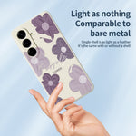 For Samsung Galaxy A27 5G Case Purple Flower Pattern Printing Straight Edge TPU Phone Back Cover