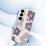 For Samsung Galaxy A27 5G Case Purple Flower Pattern Printing Straight Edge TPU Phone Back Cover