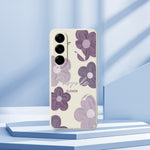 For Samsung Galaxy A27 5G Case Purple Flower Pattern Printing Straight Edge TPU Phone Back Cover