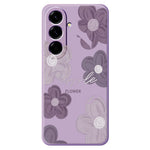 For Samsung Galaxy A27 5G Case Purple Flower Pattern Printing Straight Edge TPU Phone Back Cover