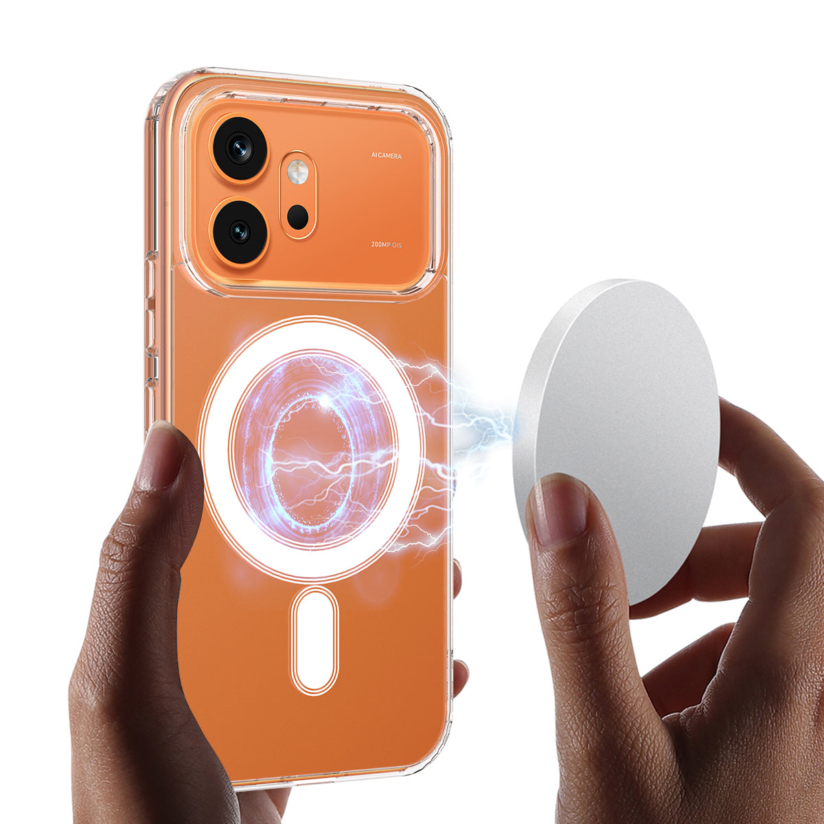 For Honor 600 Pro 5G / Honor 600 5G Clear Phone Magnetic Case TPU + Acrylic Back Cover
