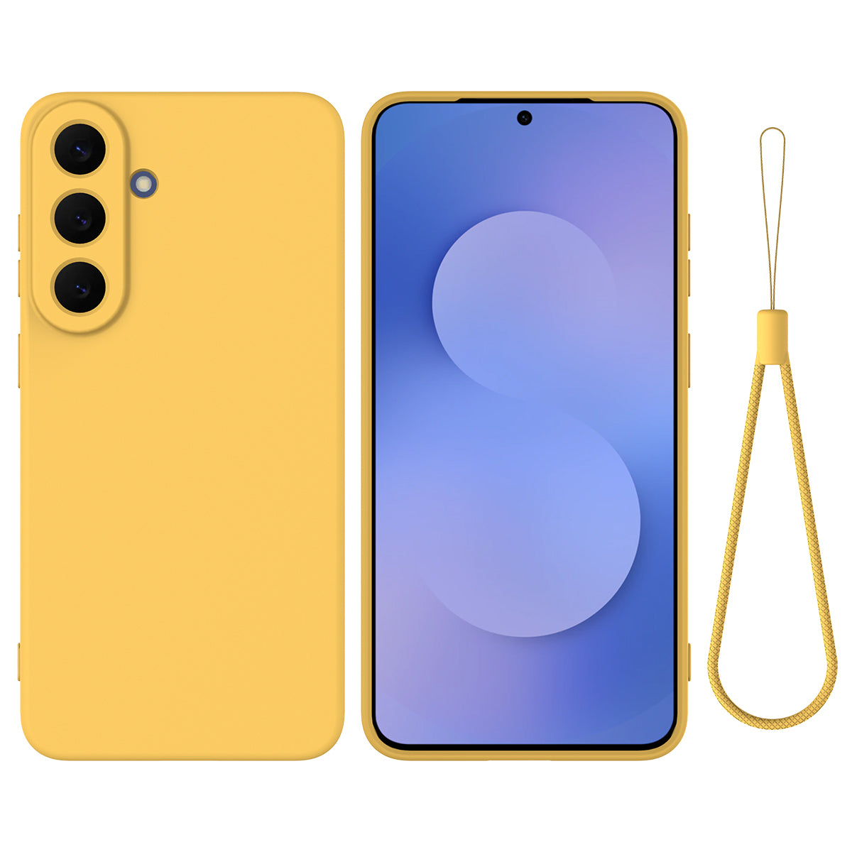 Til Samsung Galaxy S26 FE Flydende Silikone Cover Telefon Bagside med Håndstrop