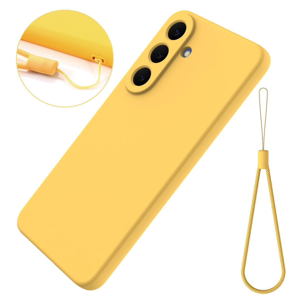 Til Samsung Galaxy S26 FE Flydende Silikone Cover Telefon Bagside med Håndstrop