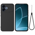 For Oppo F33 Pro 5G Liquid Silicone Case Phone Back Cover with Hand Strap