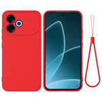 For Oppo F33 Pro 5G Liquid Silicone Case Phone Back Cover with Hand Strap