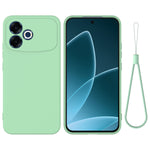 For Oppo F33 Pro 5G Liquid Silicone Case Phone Back Cover with Hand Strap