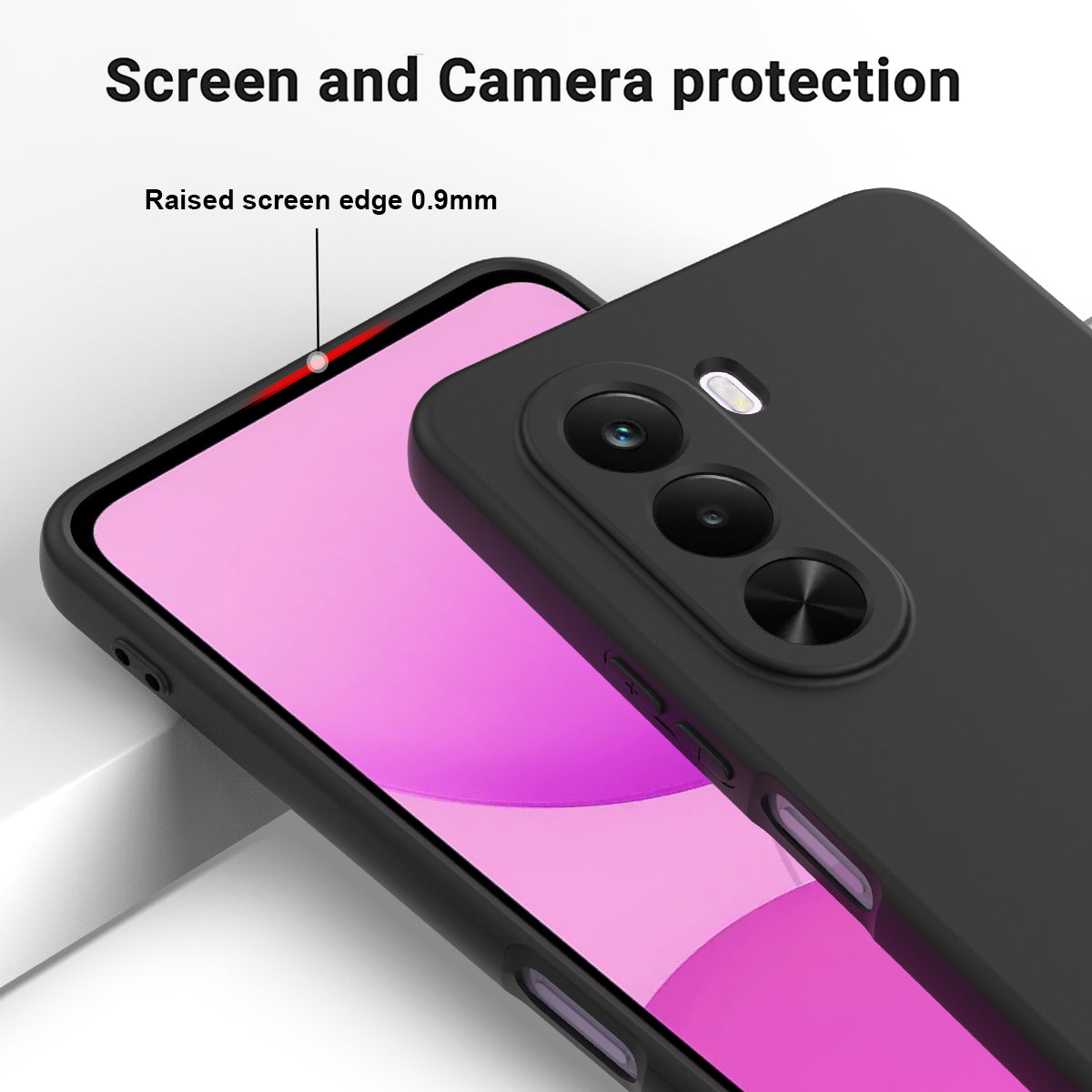 Realme P4x 5G / OnePlus Nord CE6 Lite 5G flytande silikonskal mobilbaksida med handrem