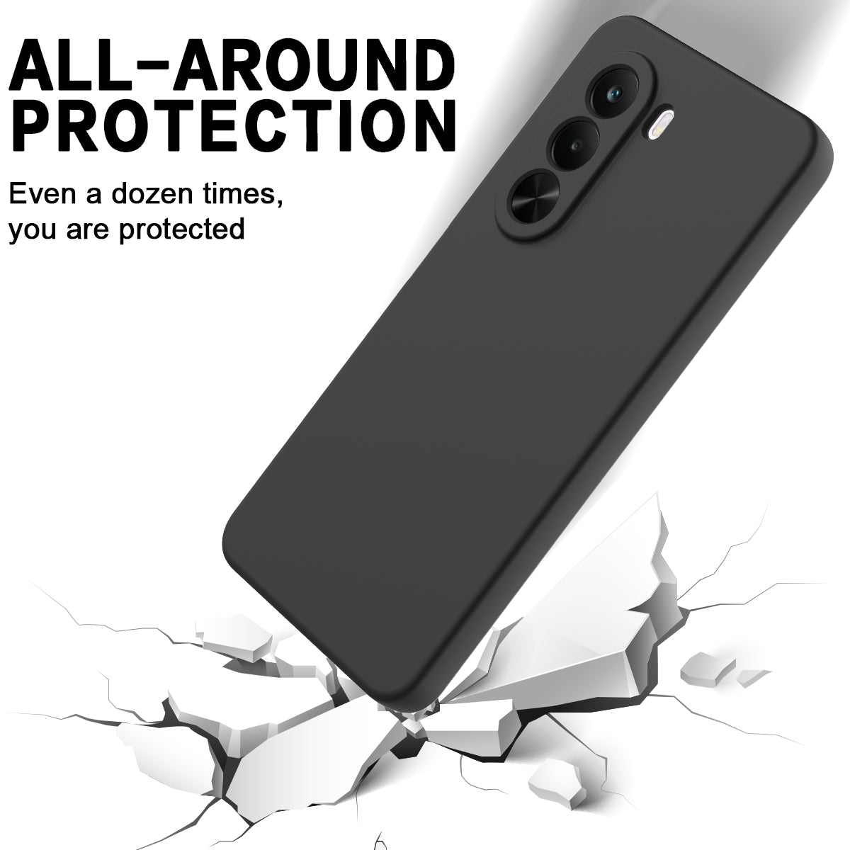 Realme P4x 5G / OnePlus Nord CE6 Lite 5G flytande silikonskal mobilbaksida med handrem