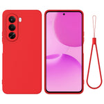 Realme P4x 5G / OnePlus Nord CE6 Lite 5G flytande silikonskal mobilbaksida med handrem