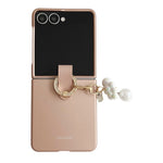 For Samsung Galaxy Z Flip8 Case Ultra Slim PC Phone Cover with Pearl Pendant