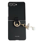 For Samsung Galaxy Z Flip8 Case Ultra Slim PC Phone Cover with Pearl Pendant
