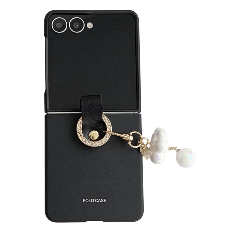 For Samsung Galaxy Z Flip8 Case Ultra Slim PC Phone Cover with Pearl Pendant