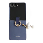 For Samsung Galaxy Z Flip8 Case Ultra Slim PC Phone Cover with Pearl Pendant
