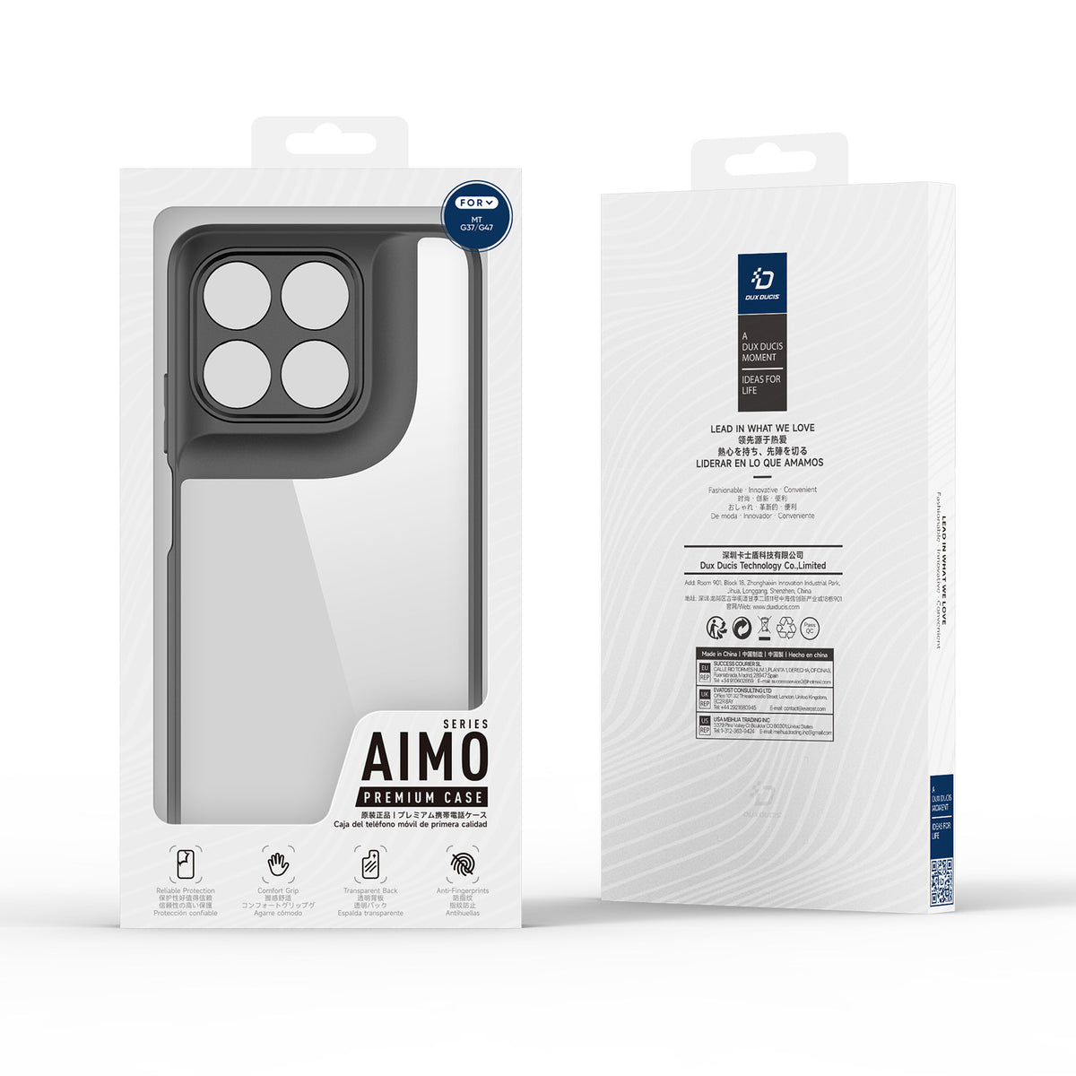 DUX DUCIS för Motorola Moto G37 5G / Motorola Moto G47 5G Aimo-serien PC + TPU genomskinligt bakstycke (REACH-certifiering)