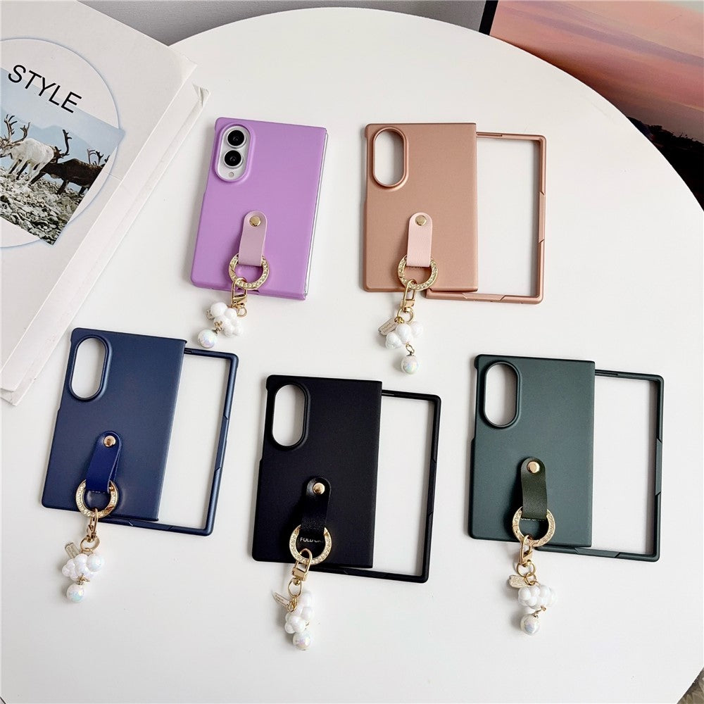 For Samsung Galaxy Z Fold8 Case Ultra Slim PC Phone Cover with Pearl Pendant