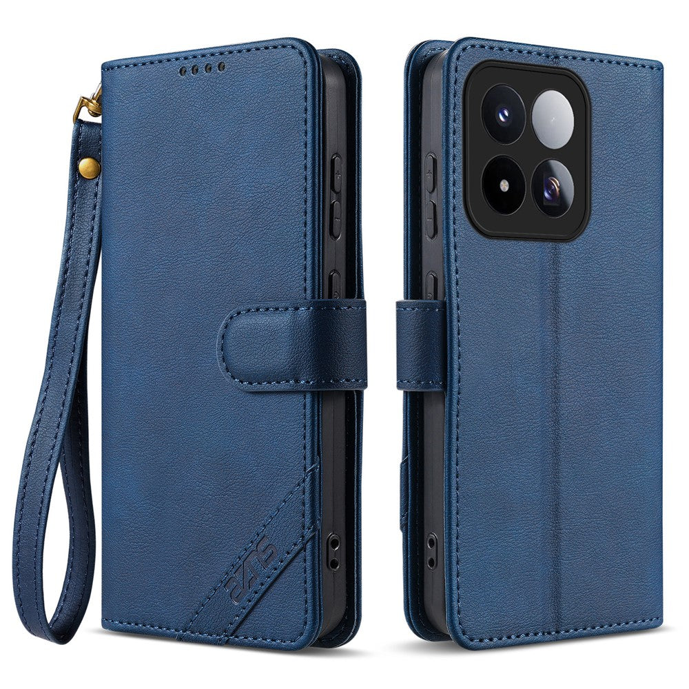 AZNS A2 for Xiaomi 17 Max Leather Case with Wrist Strap RFID Blocking Wallet Stand Phone Cover
