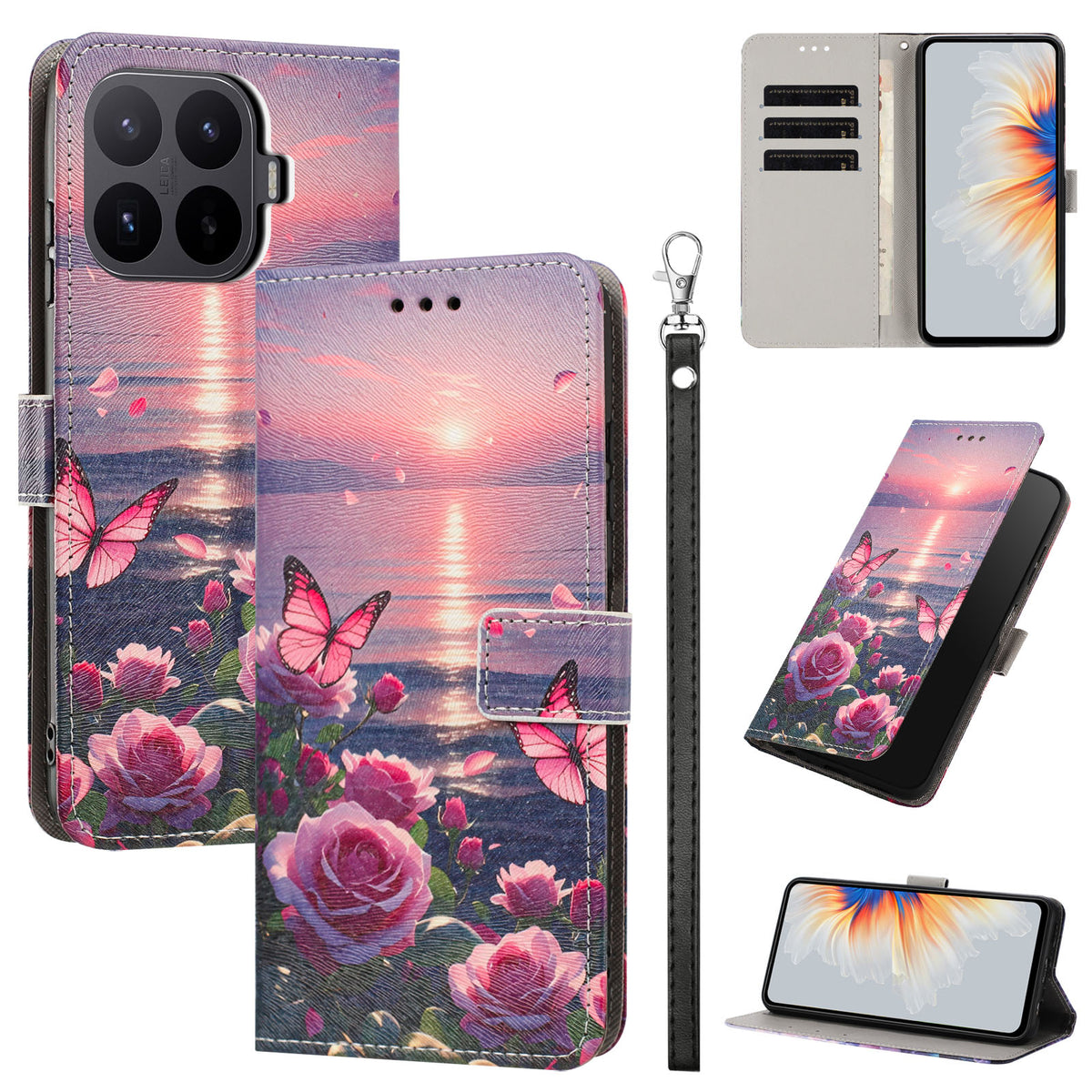 For Xiaomi 17T Case Pattern Printing PU Leather Flip Wallet Phone Cover with Wrist Strap