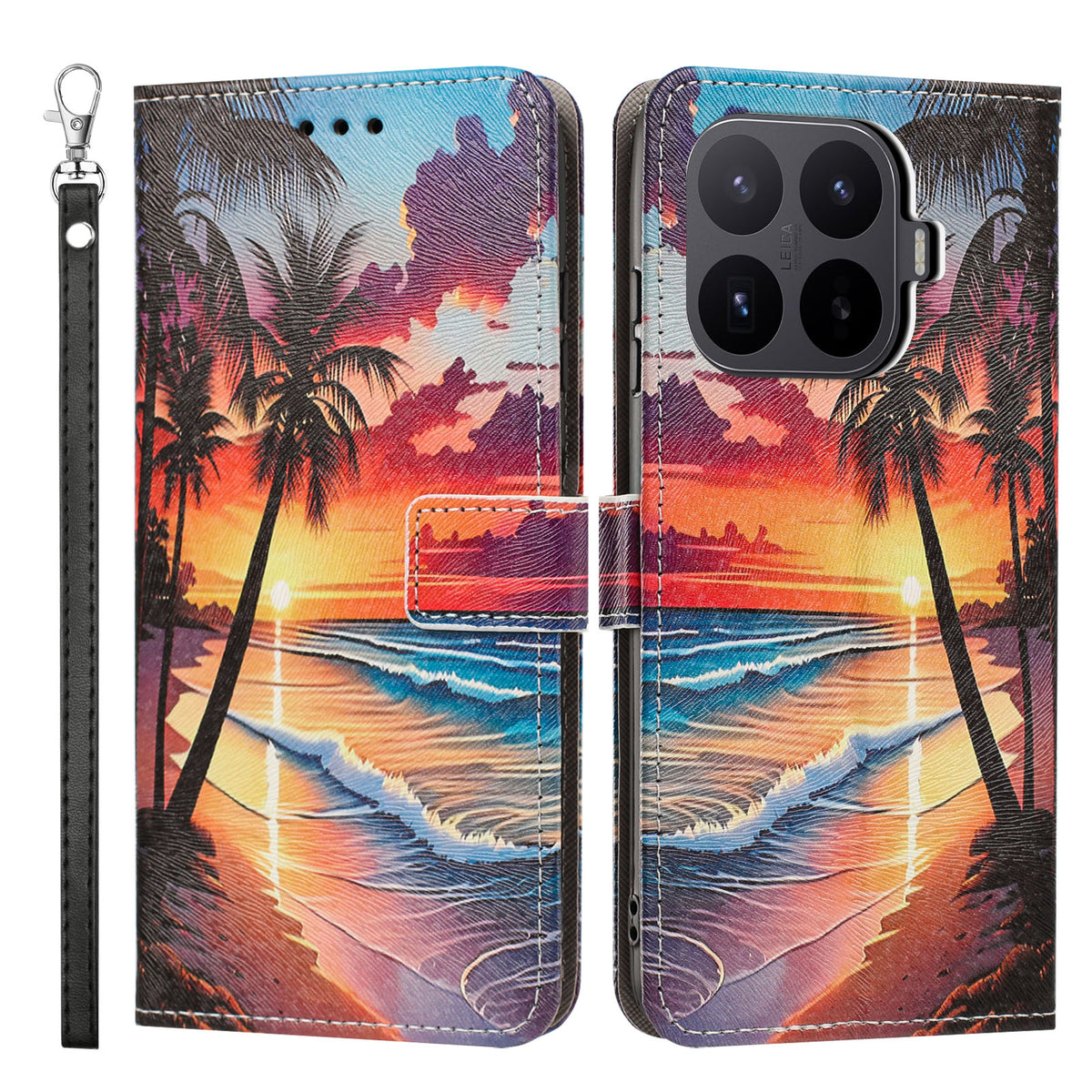 For Xiaomi 17T Case Pattern Printing PU Leather Flip Wallet Phone Cover with Wrist Strap