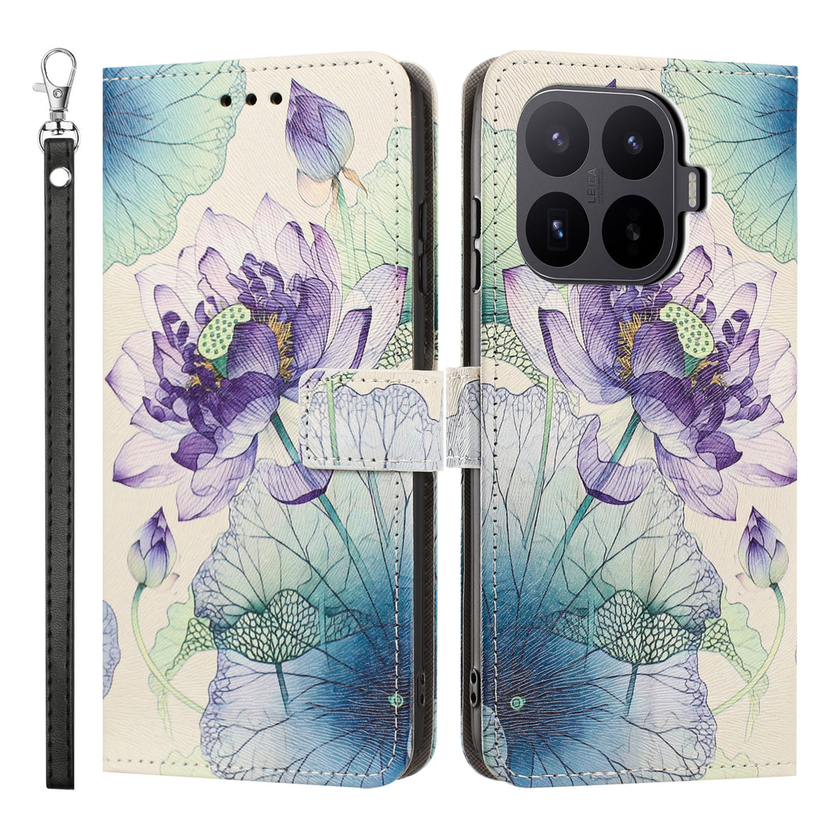For Xiaomi 17T Case Pattern Printing PU Leather Flip Wallet Phone Cover with Wrist Strap