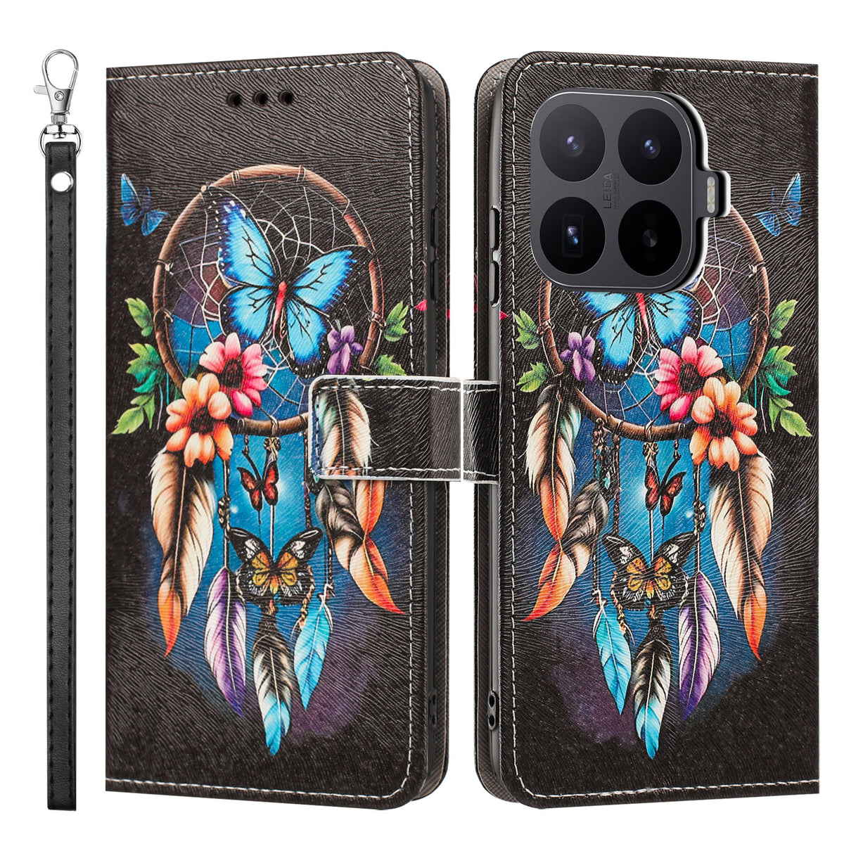 For Xiaomi 17T Case Pattern Printing PU Leather Flip Wallet Phone Cover with Wrist Strap