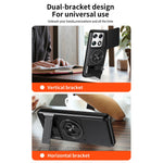 For Motorola Signature 5G Magnetic Case Ring Holder Foldable Kickstand TPU PC Phone Cover with Camera Lens Slider