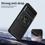 For Motorola Signature 5G Magnetic Case Ring Holder Foldable Kickstand TPU PC Phone Cover with Camera Lens Slider