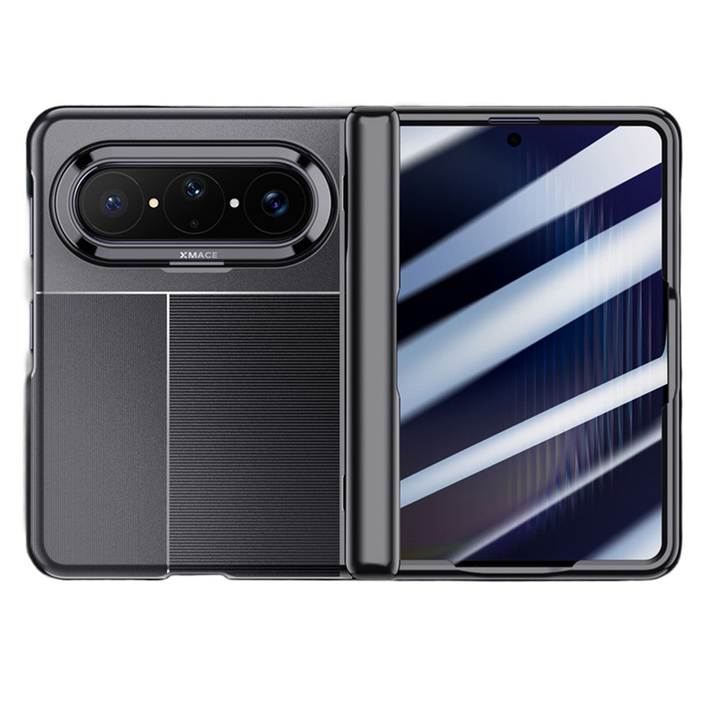 For Huawei Pura X Max Case AG Matte Foldable Phone Cover with Anti-spy Screen Protector