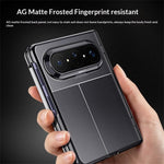 For Huawei Pura X Max Case AG Matte Foldable Phone Cover with Anti-spy Screen Protector