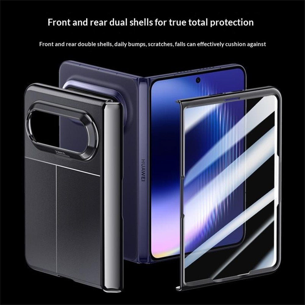 For Huawei Pura X Max Case AG Matte Foldable Phone Cover with Anti-spy Screen Protector