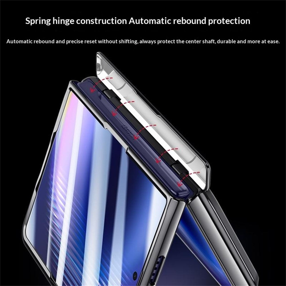 For Huawei Pura X Max Case AG Matte Foldable Phone Cover with Anti-spy Screen Protector