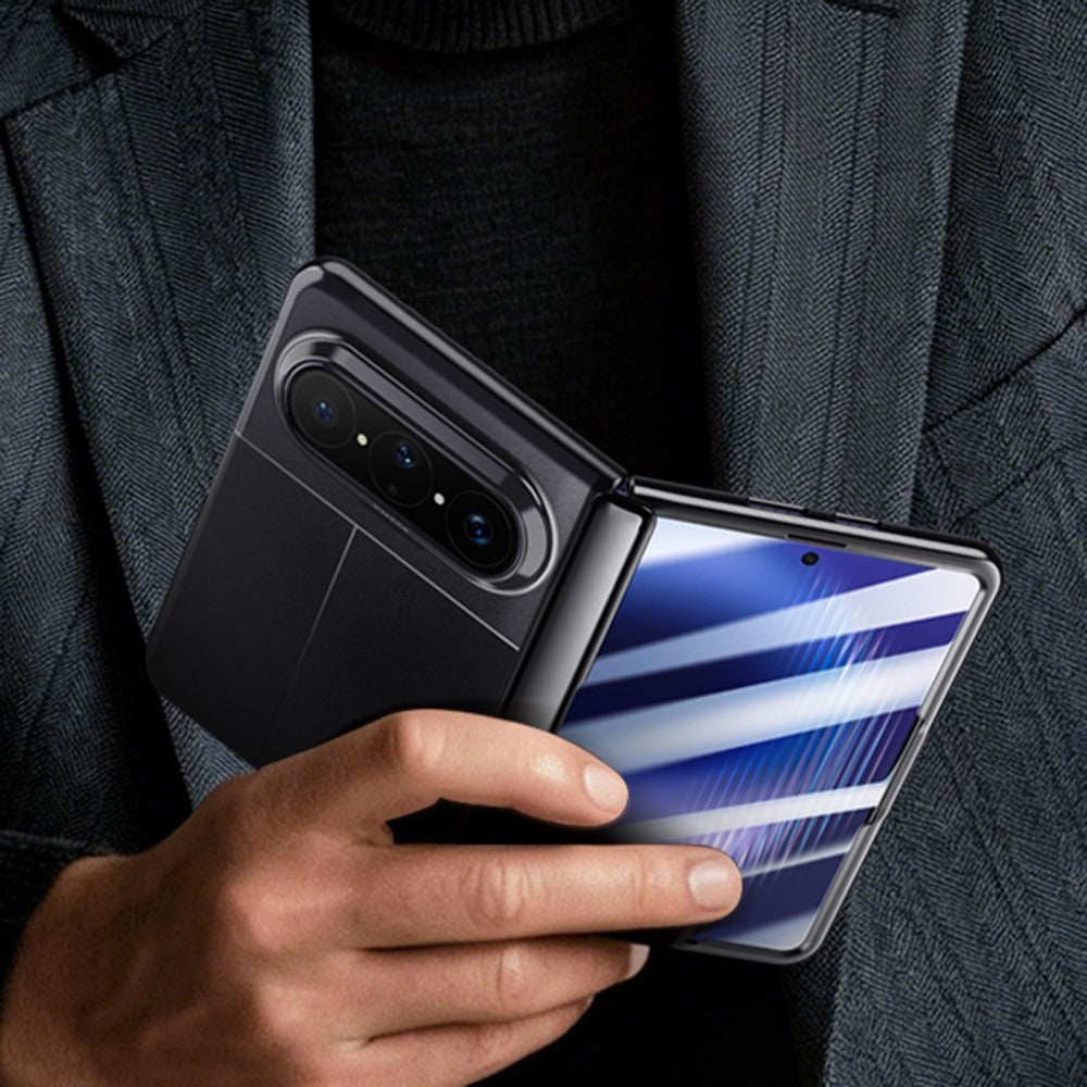 For Huawei Pura X Max Case AG Matte Foldable Phone Cover with Anti-spy Screen Protector