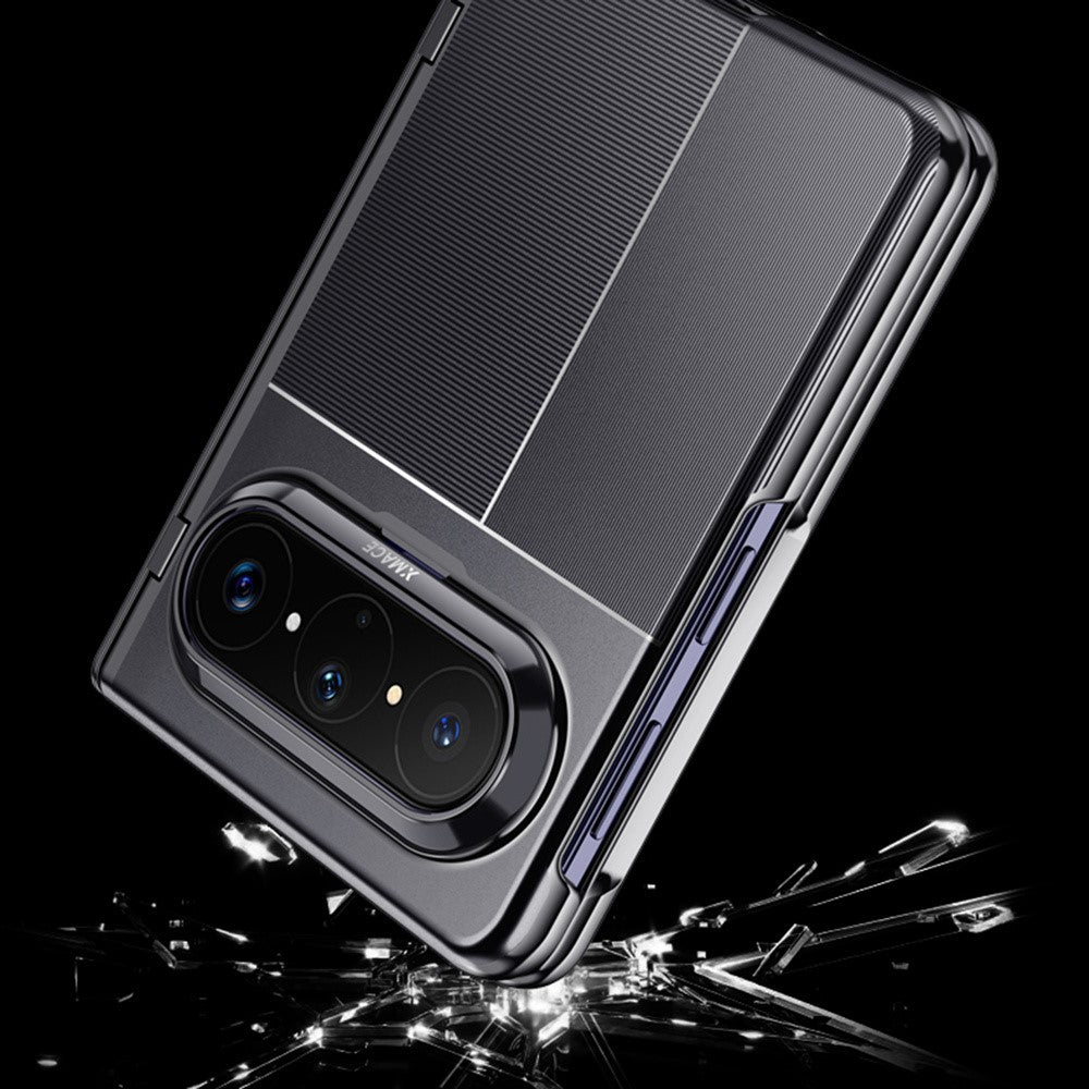 For Huawei Pura X Max Case AG Matte Foldable Phone Cover with Anti-spy Screen Protector