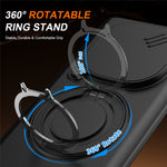 Magnetisk etui til Xiaomi Redmi Note 15 5G (Global) / Note 15 4G (Global) / Poco M8 5G med ringstativ, glidende kamerabeskyttelse og TPU-PC-hybridmobilcover