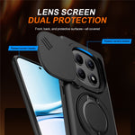 Magnetic Case For Xiaomi Redmi Note 15 5G (Global) / Note 15 4G (Global) / Poco M8 5G Ring Kickstand Slide Camera Cover TPU PC Hybrid Phone Shell