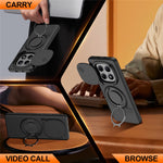 Magnetic Case For Xiaomi Redmi Note 15 5G (Global) / Note 15 4G (Global) / Poco M8 5G Ring Kickstand Slide Camera Cover TPU PC Hybrid Phone Shell