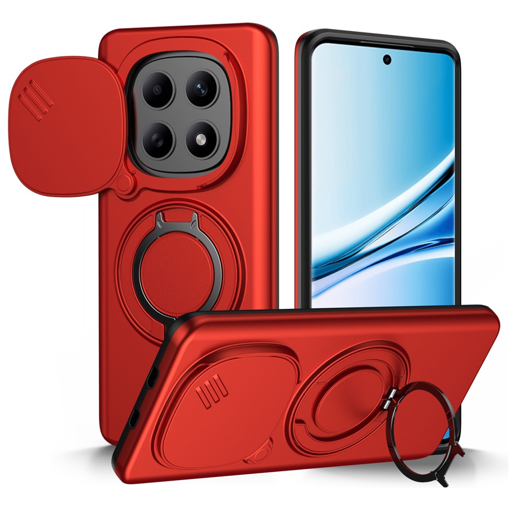 Magnetic Case For Xiaomi Redmi Note 15 5G (Global) / Note 15 4G (Global) / Poco M8 5G Ring Kickstand Slide Camera Cover TPU PC Hybrid Phone Shell